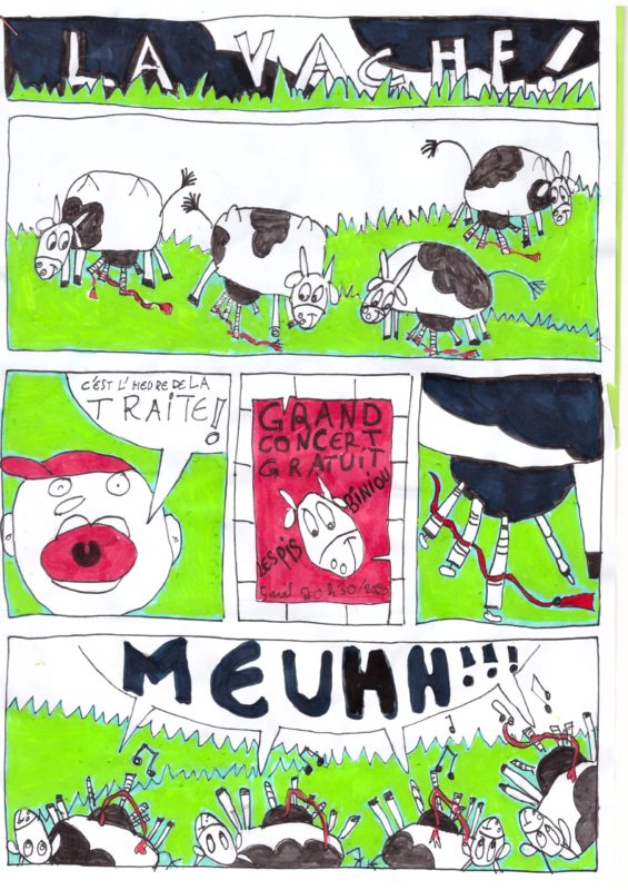 Catégorie 7-9 ans -  1er prix -
La vache par Selen Termeau-Strullu (8 ans) de Pont-Croix (29)